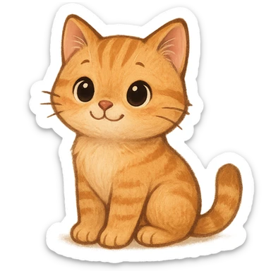 cute cat sitting, charming and adorable, general style sticker