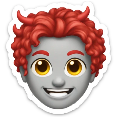 devil smile emoji lesbian flag color sticker