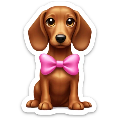 weenie dog with a pink bow sticker