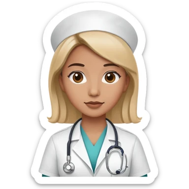 nurse in a medical uniform with a stethoscope sticker