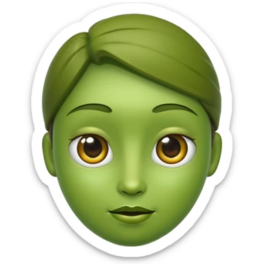 olive with face sticker