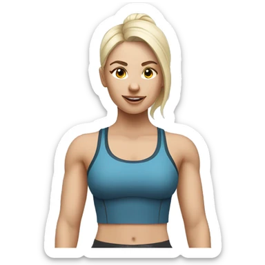personal trainer woman white skin sticker