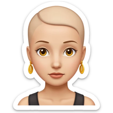 Emoji femme crâne rasé  sticker