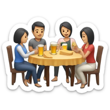 Reunión de mamás con queso y birra sticker