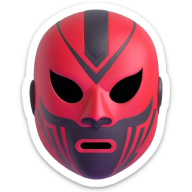 red and black luchador mask sticker
