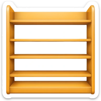 emoji of open magazine, inside the magazine there are illustrated empty shelfs sticker
