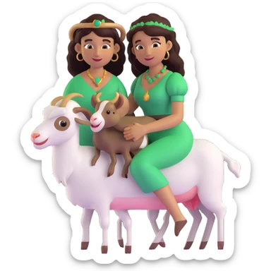 Esmeralda with her pet goat Djali sticker