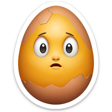 A really big egg with a really big forehead and a double chin with legs sticker