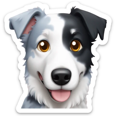 Border collie/blue heeler dog with hearts as eyes  sticker