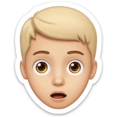 person with a surprised face emoji style sticker