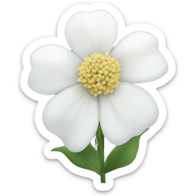 white flowers sticker