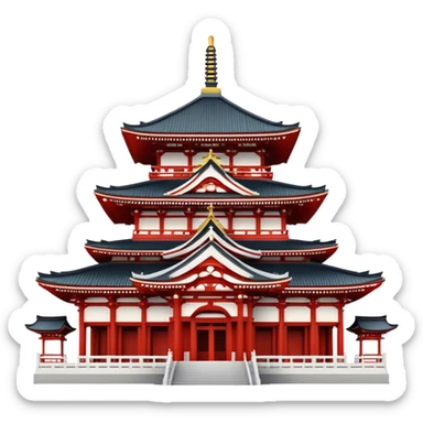 Cinematic Realistic Senso-ji Temple Landmark Emoji, depicted with the historic Tokyo temple rendered with intricate architectural detail and dynamic, cultural lighting. sticker