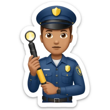 Security Guard with Flashlight left sticker