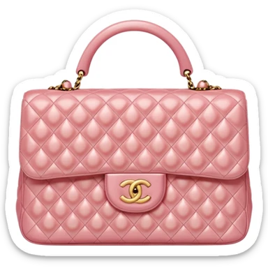 chanel pink pearl bag gold hardware sticker