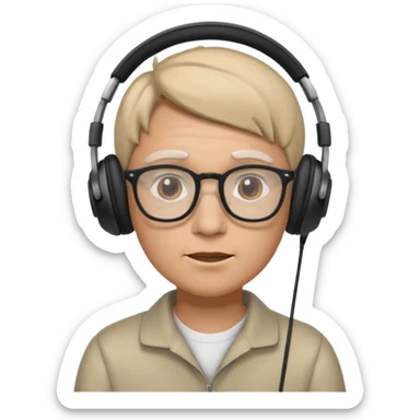 headphone wearing and glassess sticker