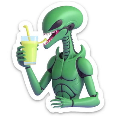 xenomorph alien drinking sticker