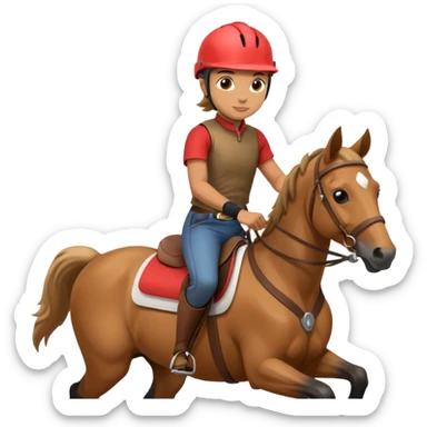 Person riding horse sticker