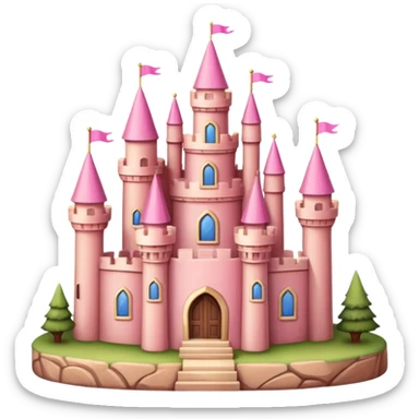pink castle on land sticker