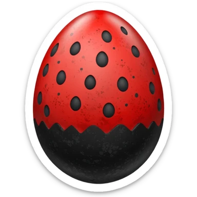 easter egg red and black faded sticker