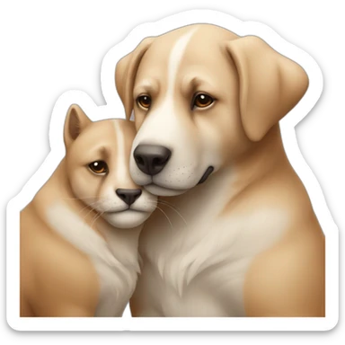 Animaux qui se font un calin sticker