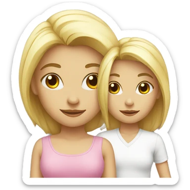 a girl and a mom white sticker