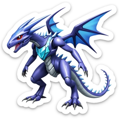  Cool Edgy Shiny Godly Ethereal Digimon-Genesect-Dialga-Reptile-hybrid full body sticker