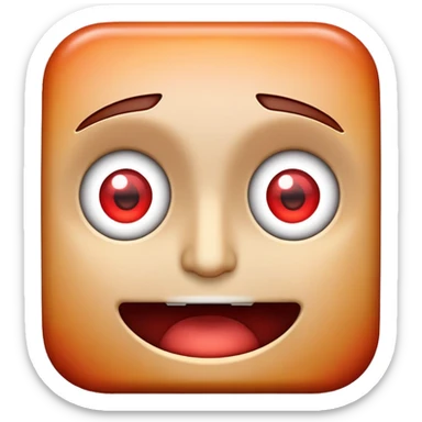 excited face with redstone as eyes sticker