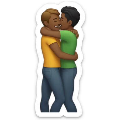 Gay embrace sticker