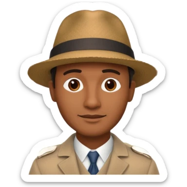 Homme. Créole réunionnais avec chapeau tour eifeil sticker