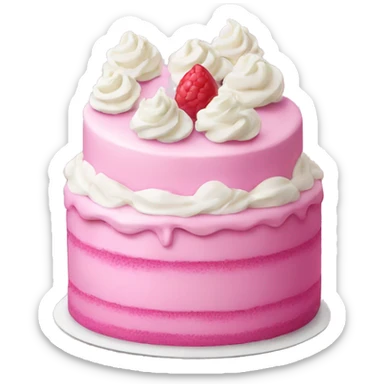 Pink cake with white cream sticker