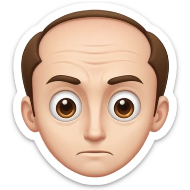 Guy with an extremely large forehead, comically huge forehead, male character sticker