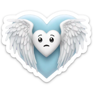 heart with angel wings sticker