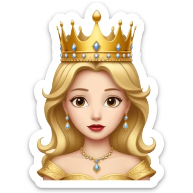 beauty and the beast queen in crown sticker