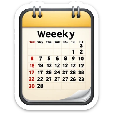Weekly calendar sticker