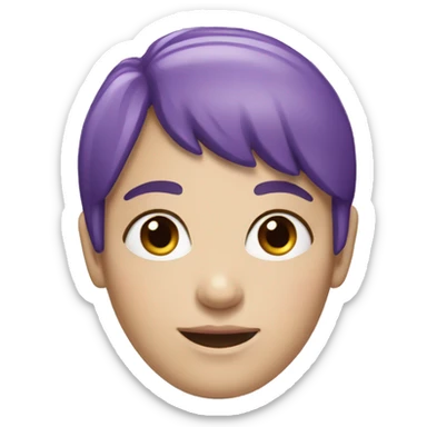 white girl with purple hair and short bangs sticker