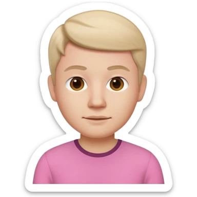 Memoji baju pink muka warna sticker