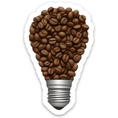 a lightbulb crafted with coffee beans sticker
