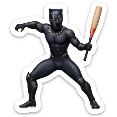 Black Panther in cricket sticker