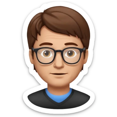 Un locutor de radio, pelo moreno, con gafas, entrado en años sticker