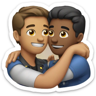 gay guy hugging another gay men sticker