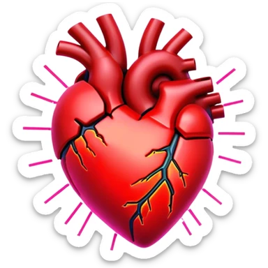 neon cyberpunk style heart sticker