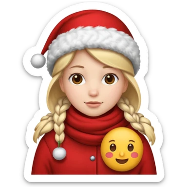 Christmas girly emoji of winter chill sticker