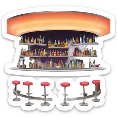 VIP cocktail bar at suset sticker