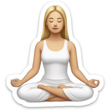 european woman meditating sticker