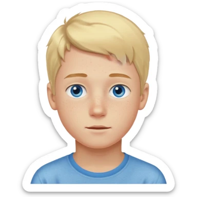 Hazme un chico rubio con ojos azules pero como adolecente sticker