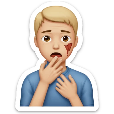 a person choking / strangling themselves  sticker