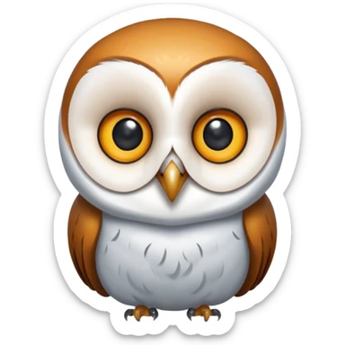 Barn owl. Android looking sticker
