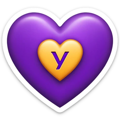 The Letter “Y” inside a Purple Heart sticker