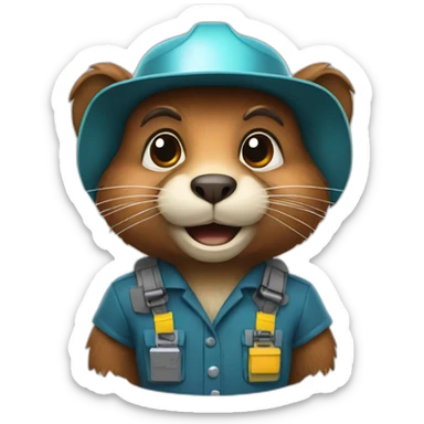 Beaver animal engineer sticker