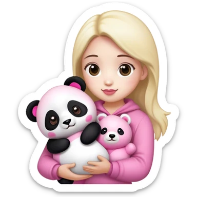Panda rosa pastes sticker